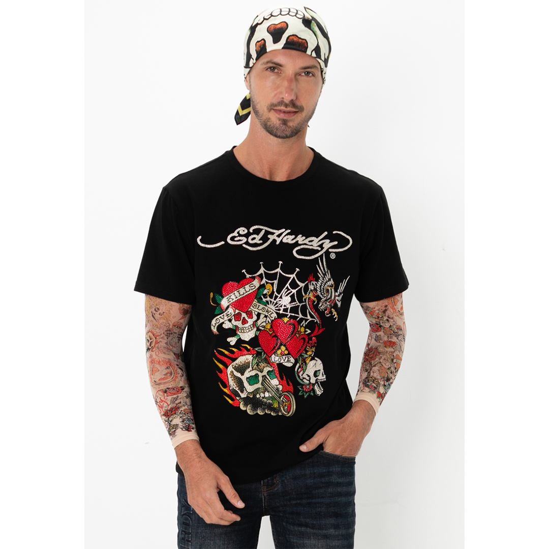 Love & Speedy Skull  Regular Tee-Ed Hardy Asia