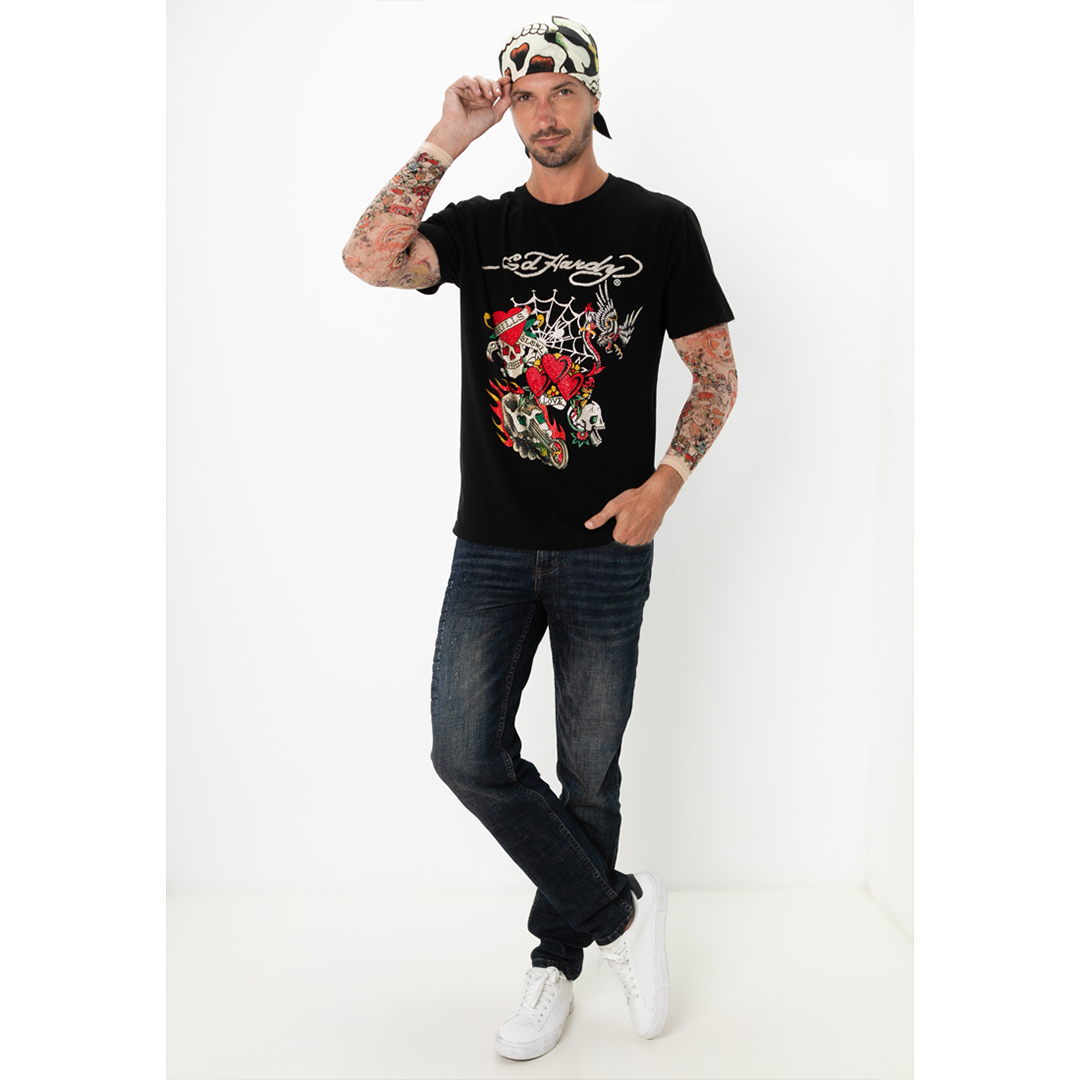 Love & Speedy Skull  Regular Tee-Ed Hardy Asia