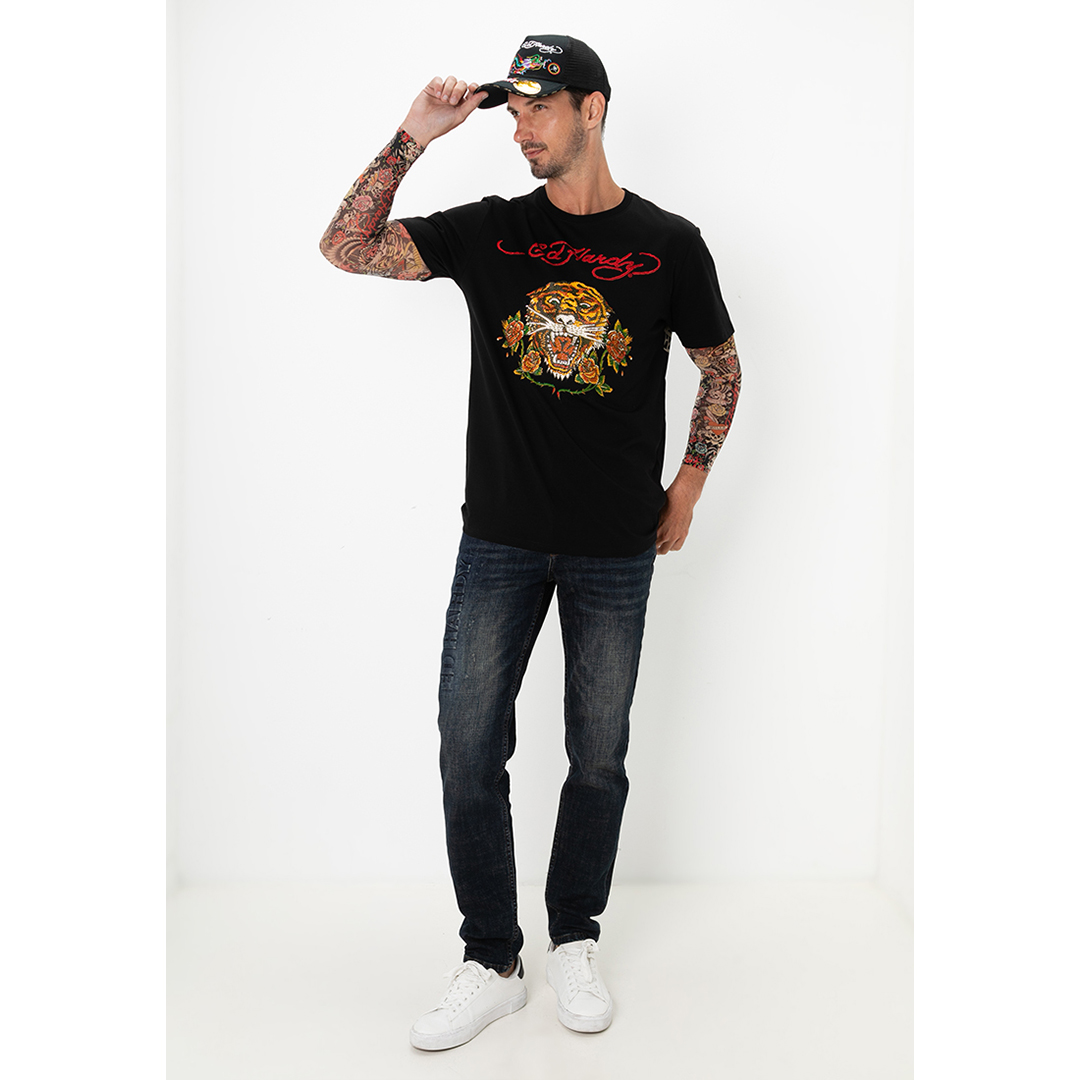Ed Hardy Tiger & Roses Regular Tee