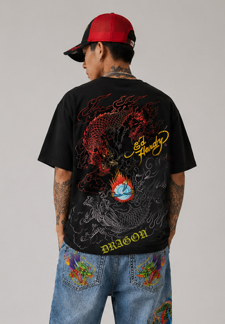 Flaming Dragon Oversized Tee