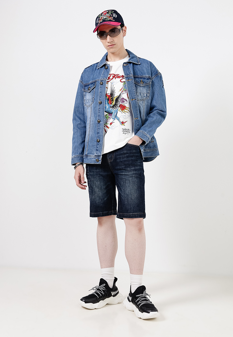 Ed Hardy Brave Hearts Eagle Denim Jacket 