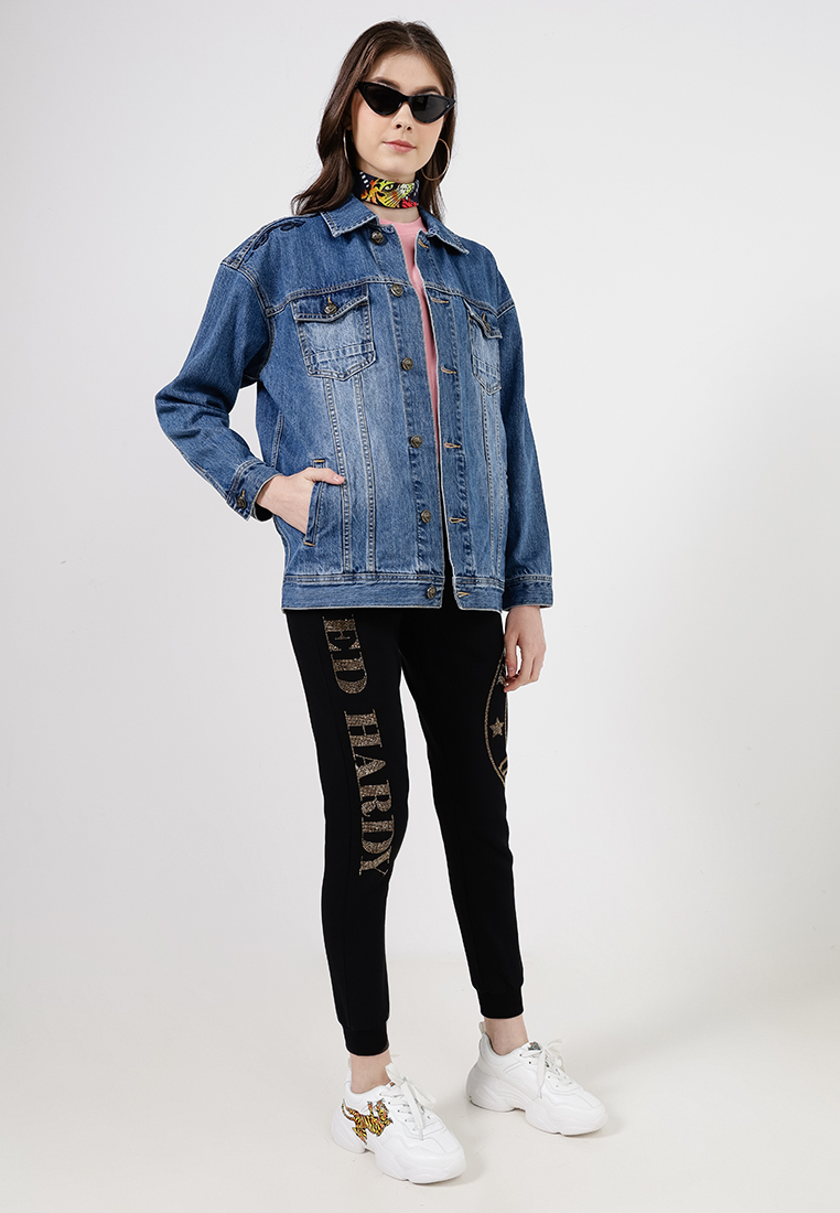 Ed Hardy Brave Hearts Eagle Denim Jacket 