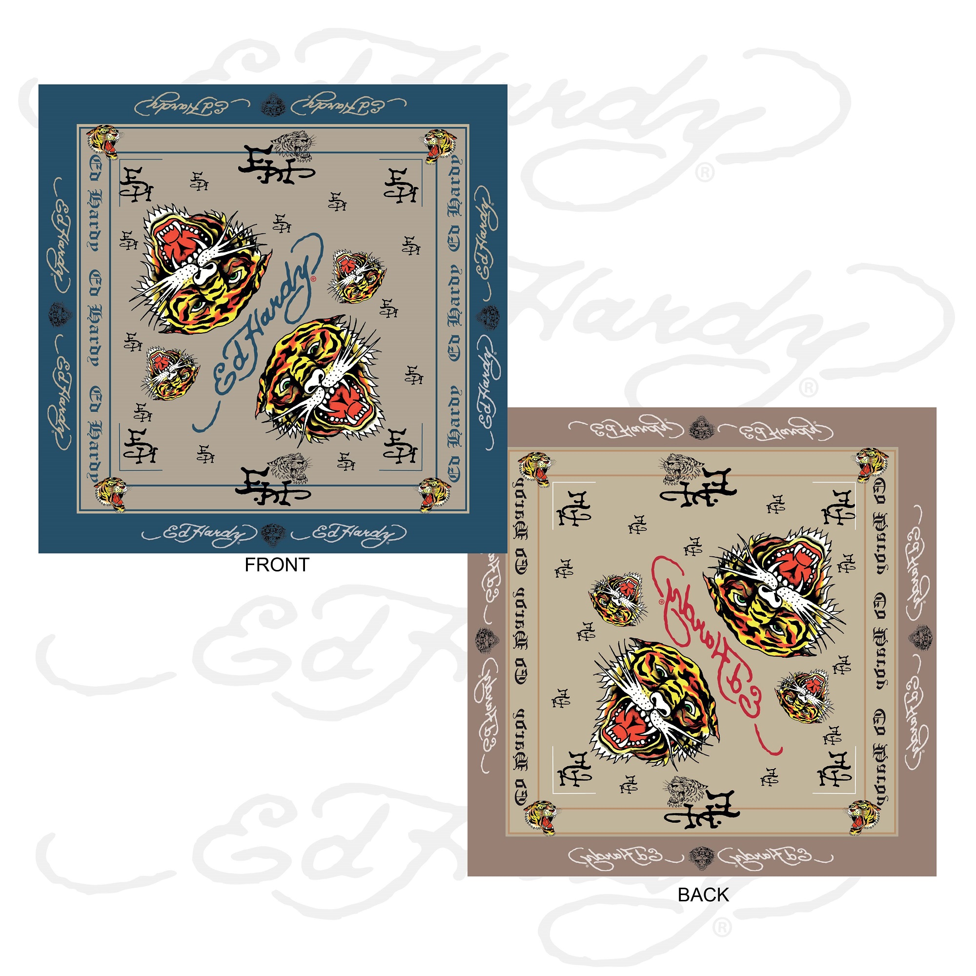 Signature Tiger Cotton Bandana-Ed Hardy Asia