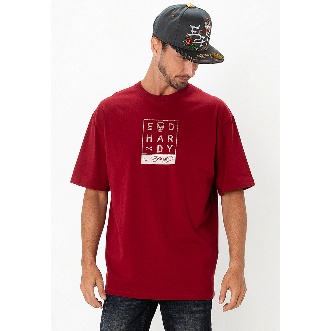 Thunder Skull Unisex Oversized Tee-Ed Hardy Asia