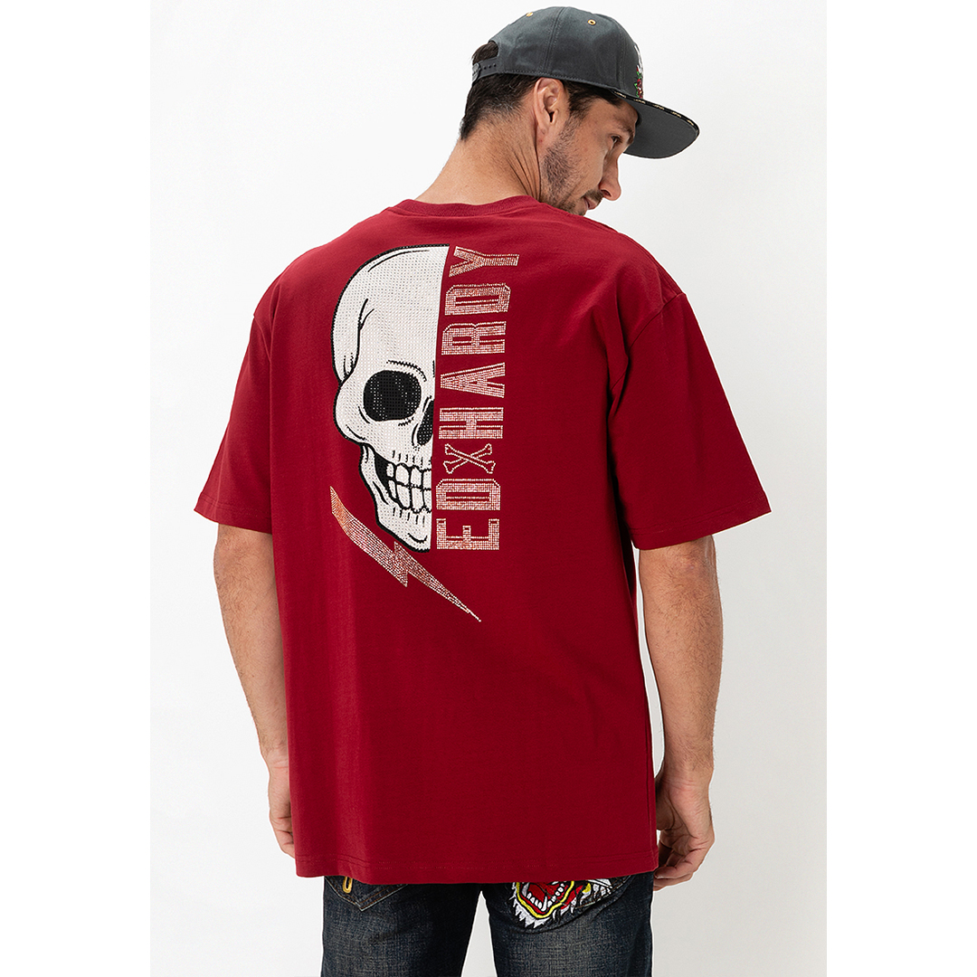 Thunder Skull Unisex Oversized Tee-Ed Hardy Asia