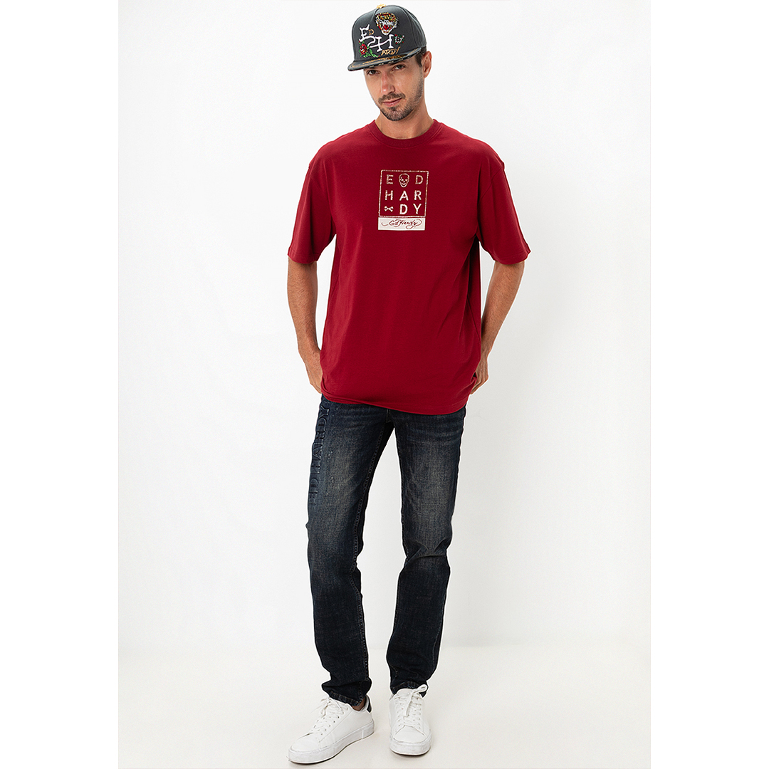 Thunder Skull Unisex Oversized Tee-Ed Hardy Asia