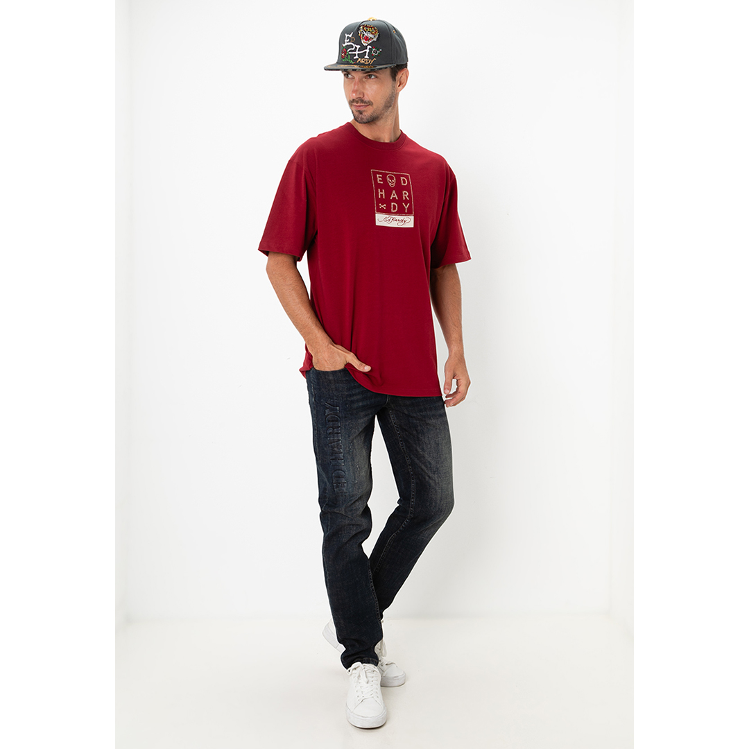 Thunder Skull Unisex Oversized Tee-Ed Hardy Asia