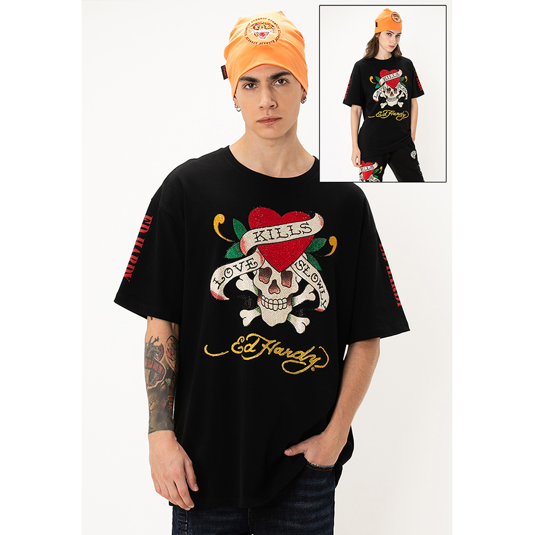L.K.S Skull Unisex Oversized Tee-Ed Hardy Asia