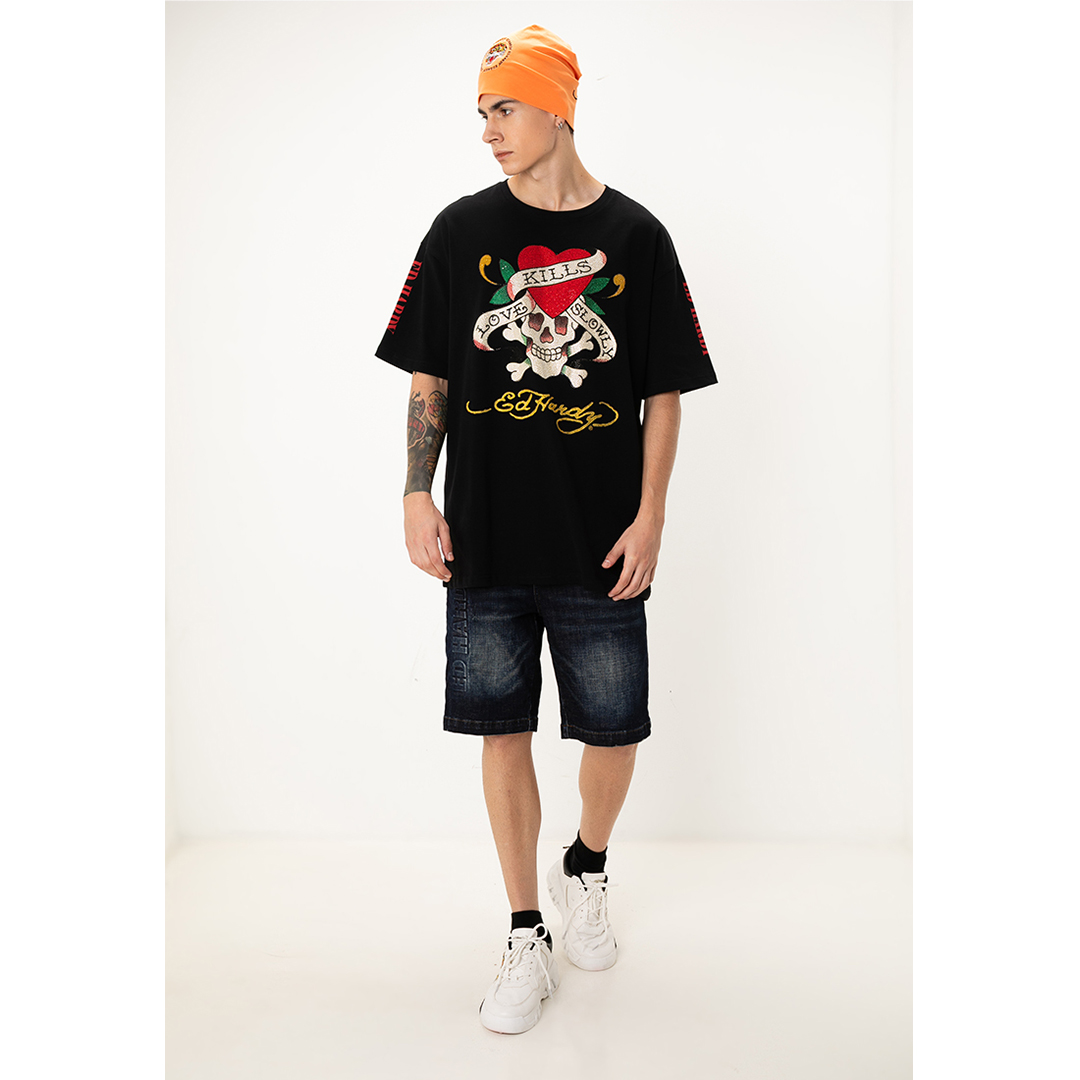 L.K.S Skull Unisex Oversized Tee-Ed Hardy Asia