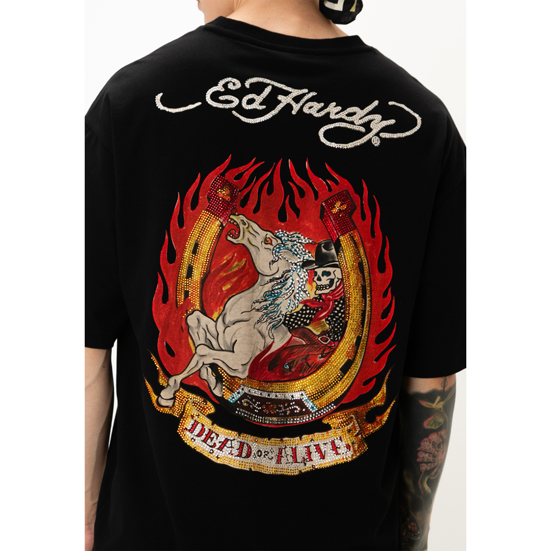 Fire Horse Unisex Oversized Tee-Ed Hardy Asia