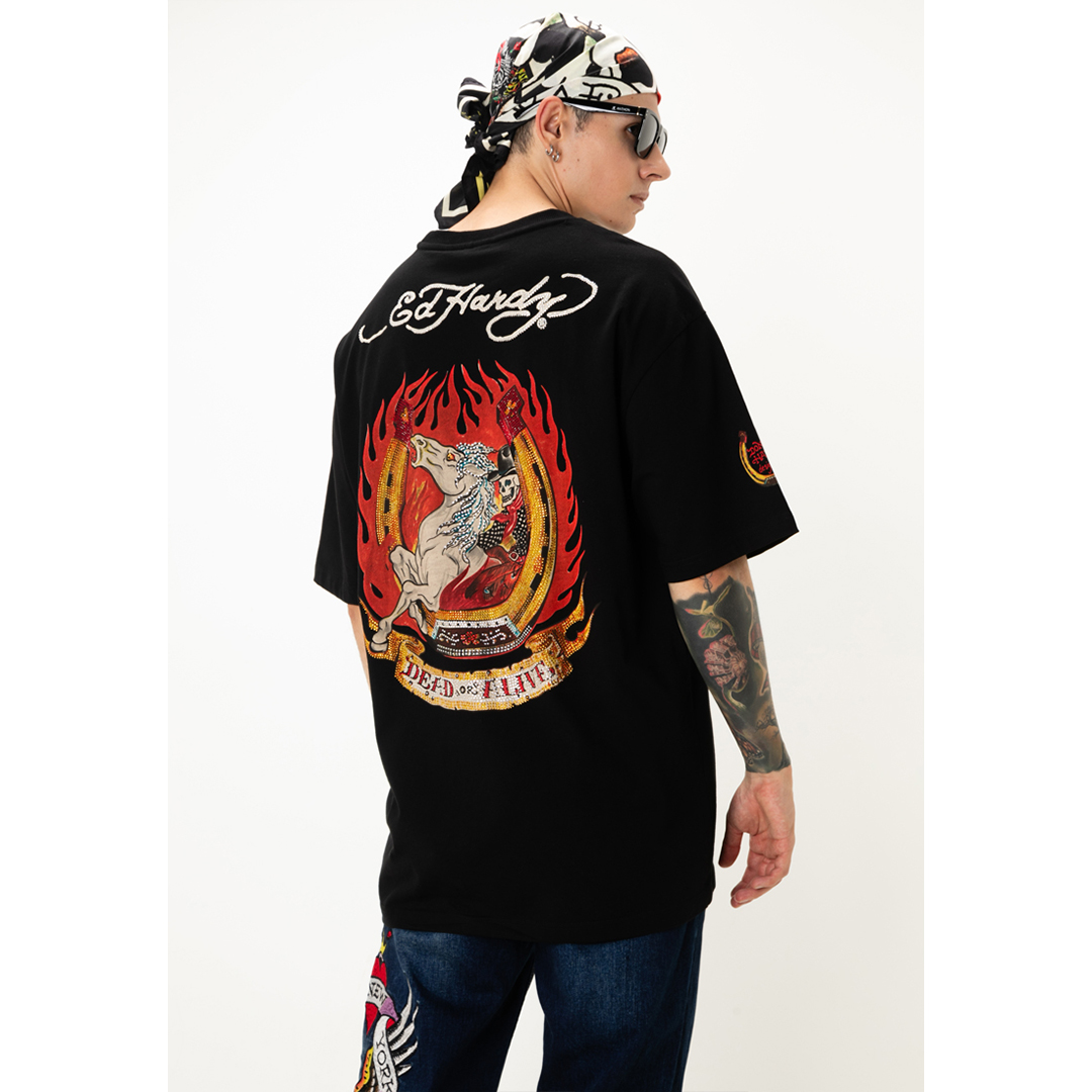 Fire Horse Unisex Oversized Tee-Ed Hardy Asia