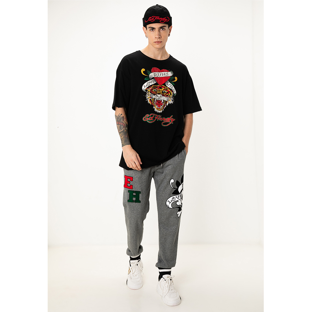 Love Runs Wild Tiger Unisex Oversized Tee-Ed Hardy Asia