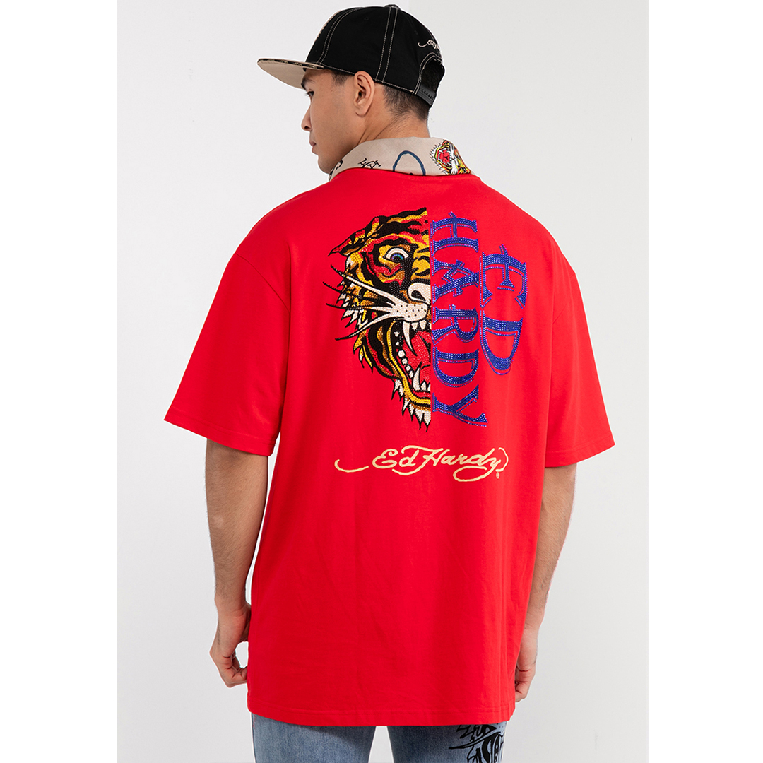 Thunder Tiger Unisex Oversized Tee-Ed Hardy Asia