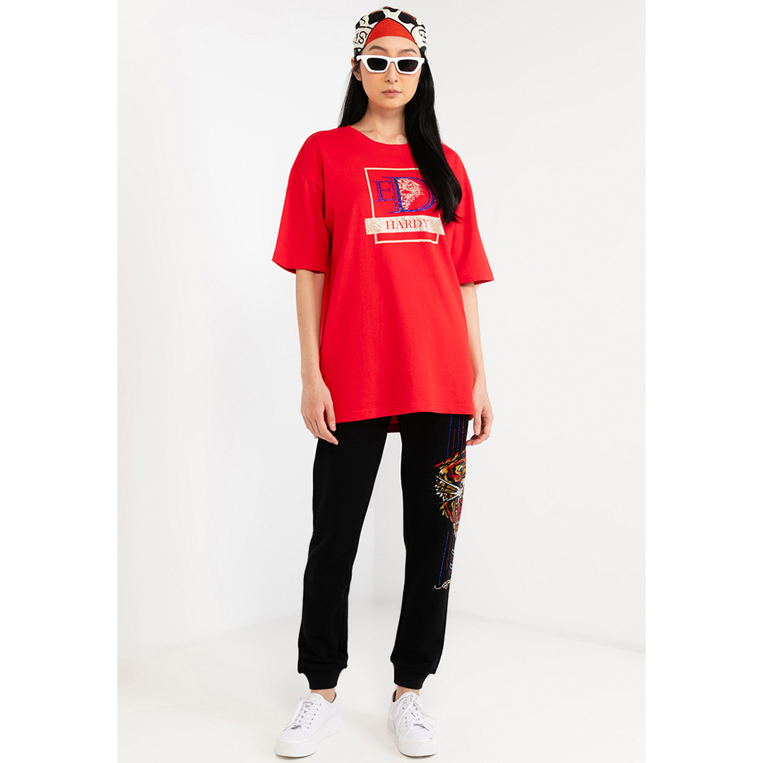 Thunder Tiger Unisex Oversized Tee-Ed Hardy Asia