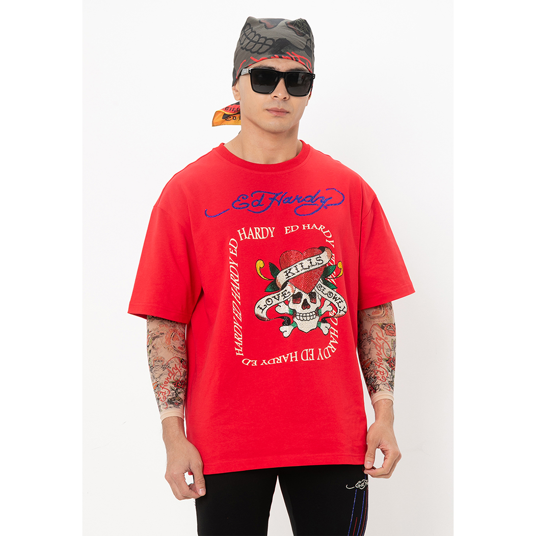 L.K.S Iconic Tattoos Unisex Oversized Tee-Ed Hardy Asia