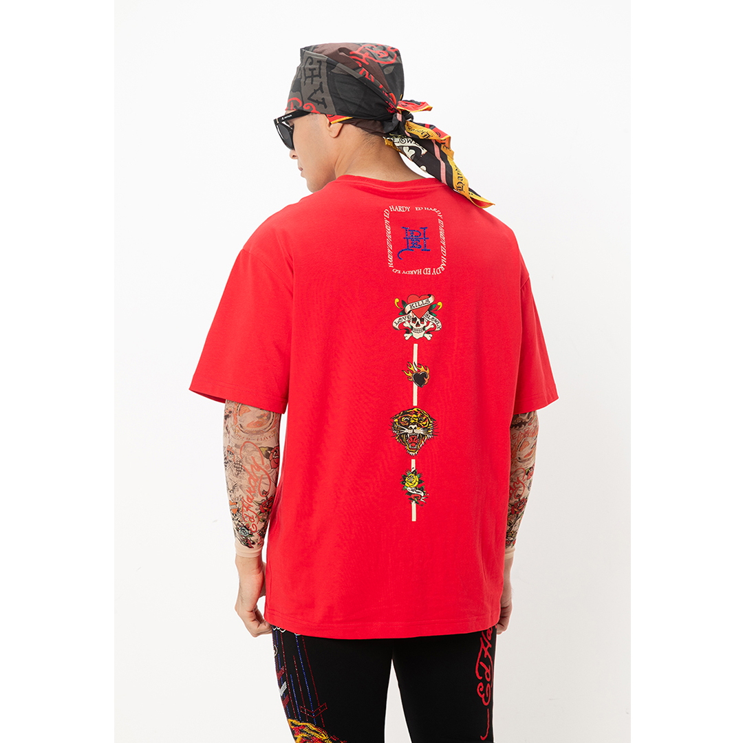 L.K.S Iconic Tattoos Unisex Oversized Tee-Ed Hardy Asia