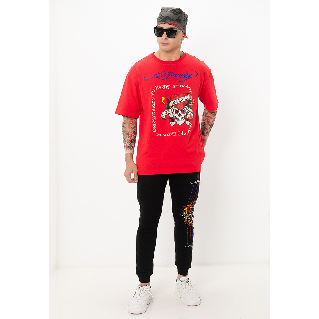 L.K.S Iconic Tattoos Unisex Oversized Tee-Ed Hardy Asia