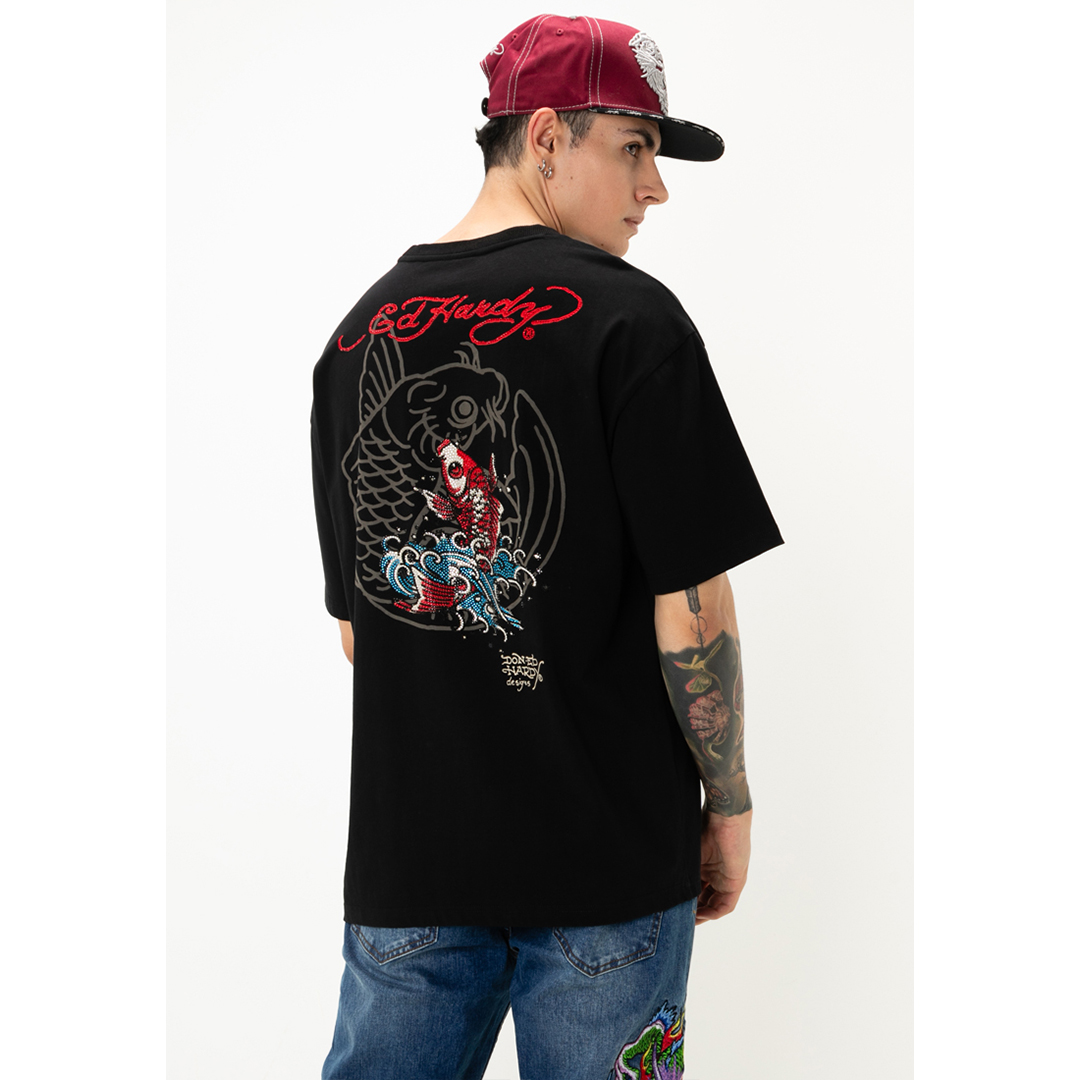 Japanese Sun Koi Unisex Oversized Tee-Ed Hardy Asia