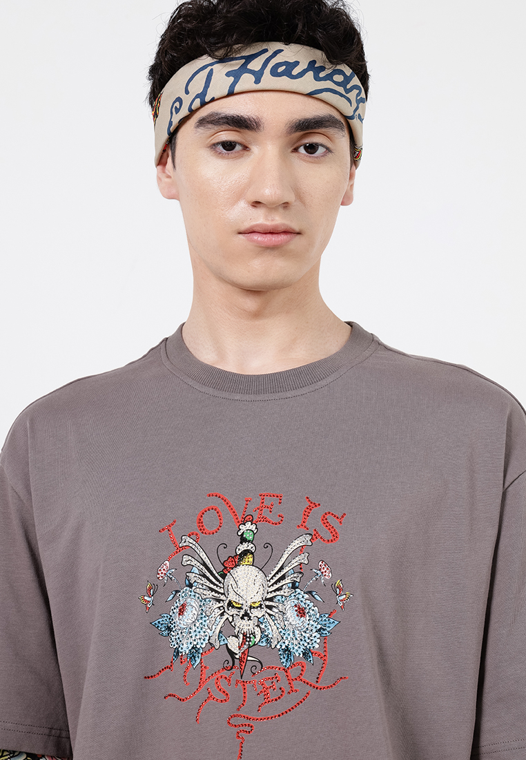 Love Is Mystery Skull Oversized Tee - Unisex-Ed Hardy Asia