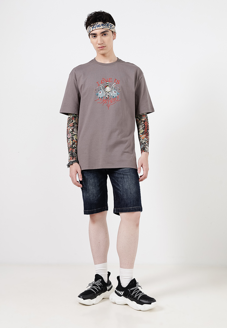 Love Is Mystery Skull Oversized Tee - Unisex-Ed Hardy Asia