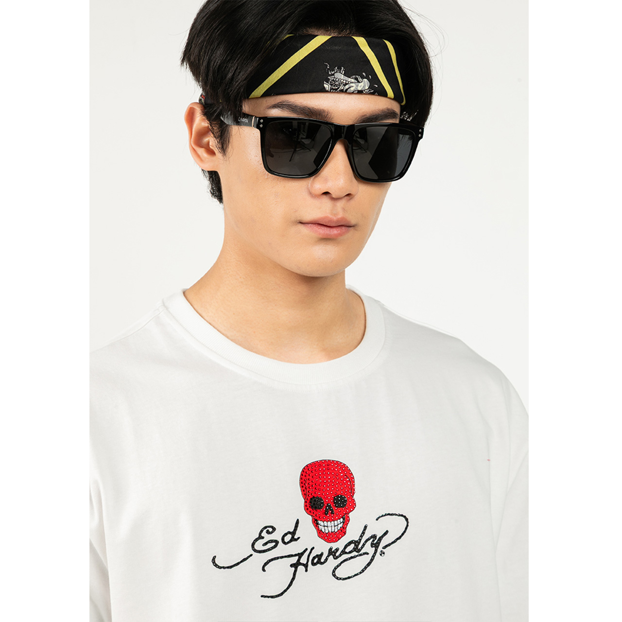 Ed Hardy Roses & Skull Oversized Tee