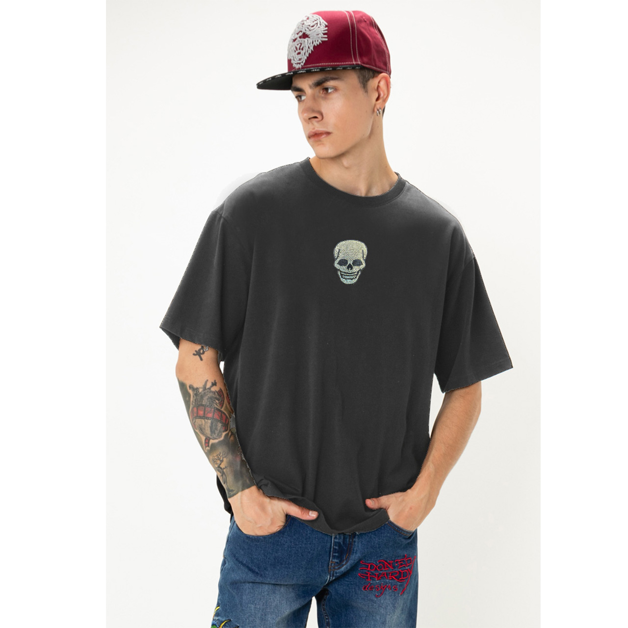 L.A Skull Oversized Washed Tee