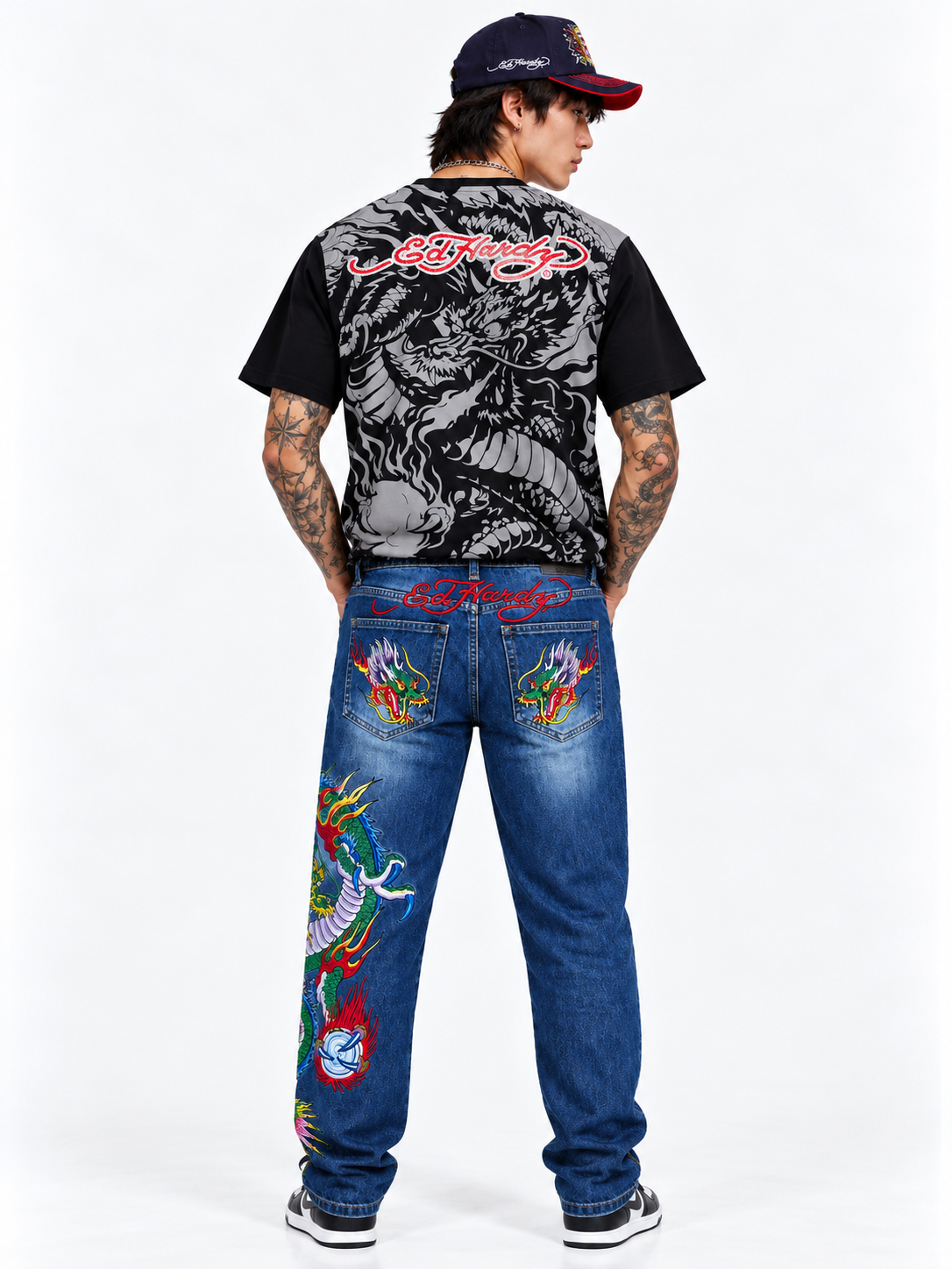 [LIMITED EDITION] Classic Dragon Men Long Denim Jeans - Slim Fit Cut