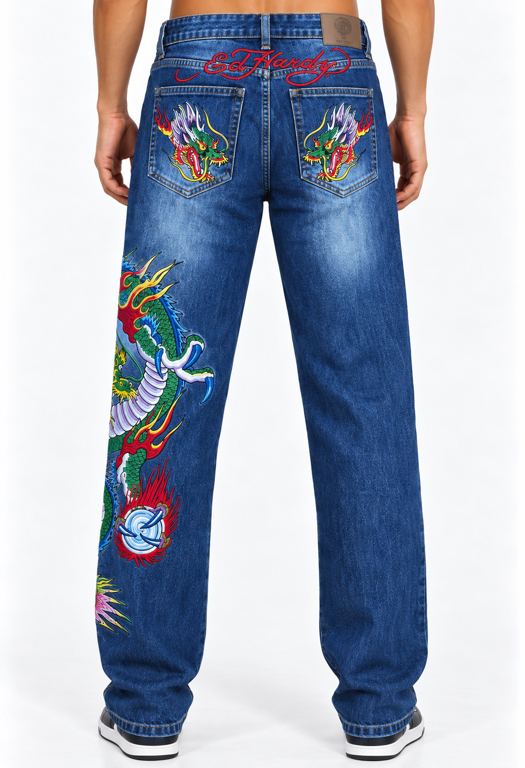 [LIMITED EDITION] Classic Dragon Men Long Denim Jeans - Slim Fit Cut