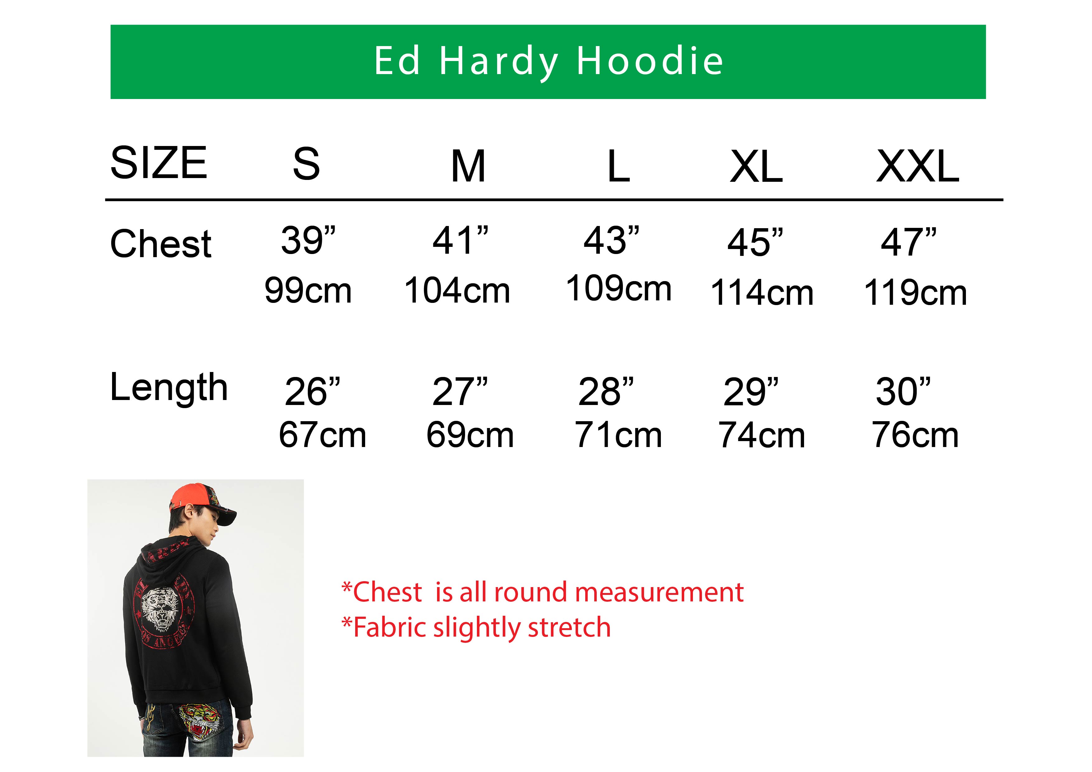 Jaket Hoodie Ed Hardy L.A Tiger Zipper Up