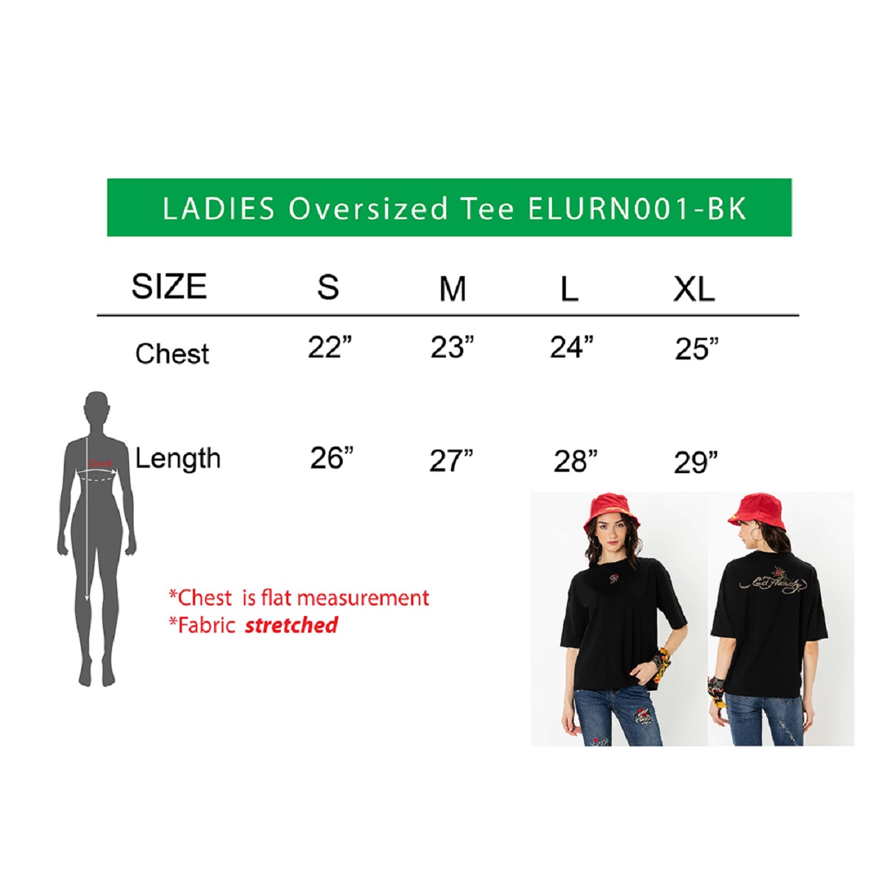 Heart & Rose Women Oversized Tee-Ed Hardy Asia