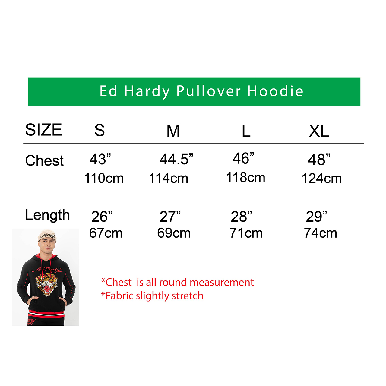 Premium Tiger Unisex Oversized Pullover Hoodie-Ed Hardy Asia