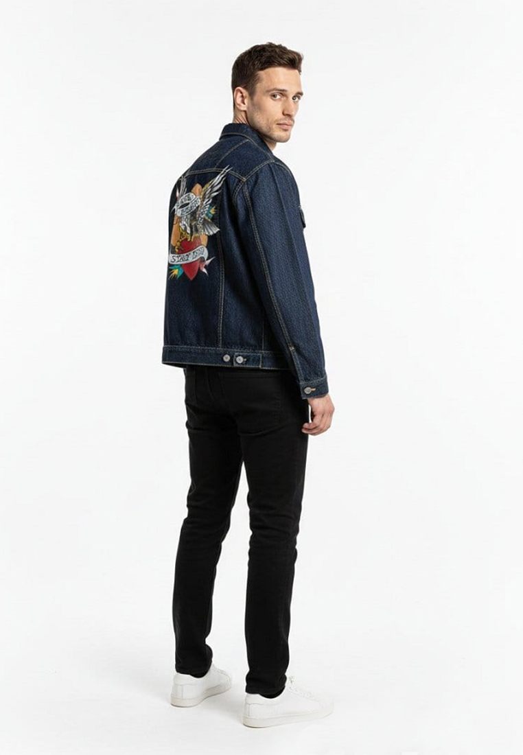 Ed Hardy Brave Hearts Eagle Denim Jacket 