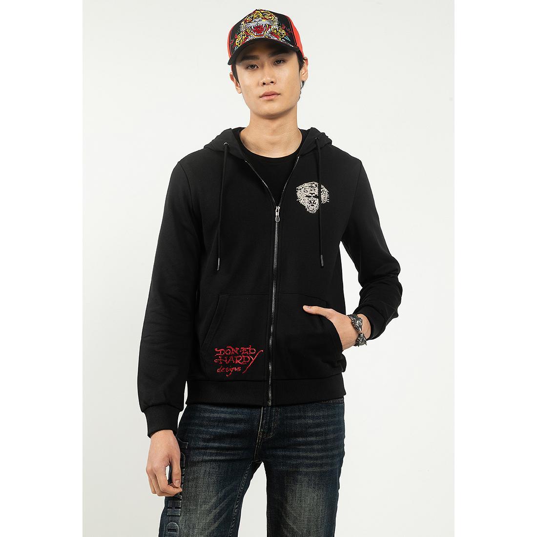 Jaket Hoodie Ed Hardy L.A Tiger Zipper Up