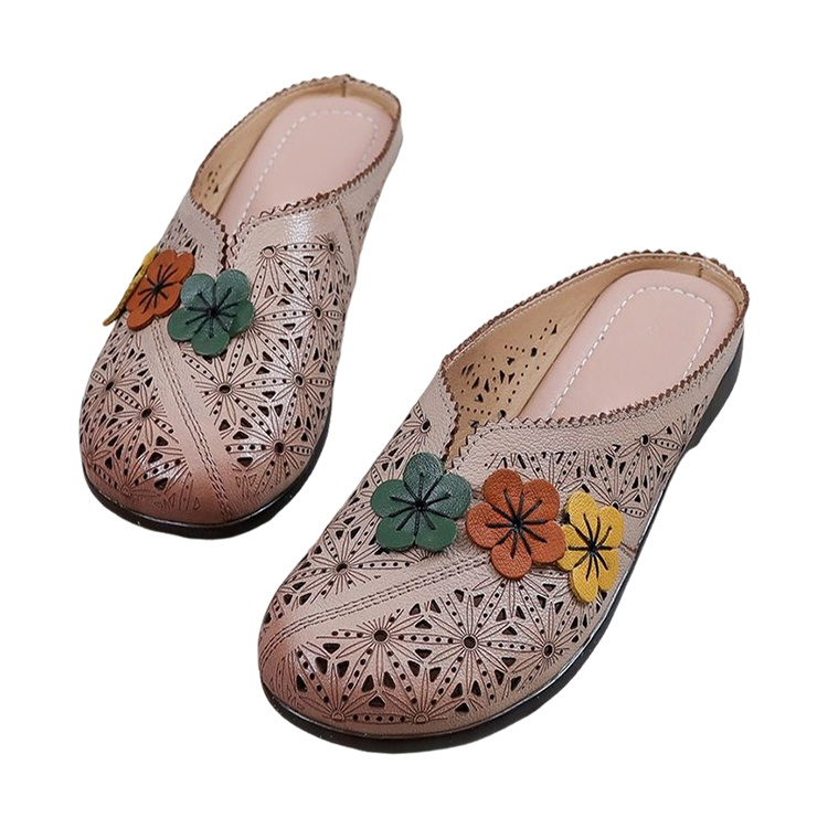 Healthy-foot   صندل نسائي بمقدمة مستديرة ومكشوف للكعب، بتصميم عتيق مفرغ، كعب منخفض 3 سم يضمن المشي بثبات، يناسب جميع الفئات، قطعة يومية متعددة الاستخدامات