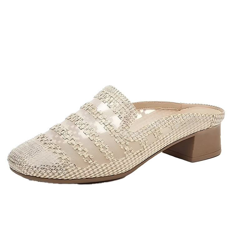 Healthy-foot حذاء مفتوح من الشبكة الفرنسية مريح للتنفس، مغلق من الأمام، كعب بارتفاع 3 سم، مريح للارتداء، مناسب بشكل أكبر للاستخدام اليومي-healthy-foot