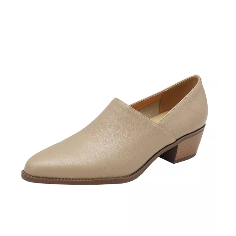 Healthy-foot حذاء نسائي مدبب ومريح من جلد الغزال مع كعب منخفض 3 سم، سهل الارتداء وغير مرهق، مثالي للتنقل أو العمل المكتبي