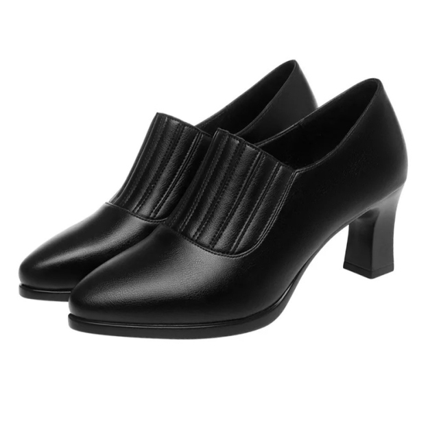 Healthy-foot حذاء نسائي بكعب عالٍ من الجلد الطبيعي، كعب 7 سم، تصميم بسيط، جلد ناعم مريح حتى لا تتعب قدميك حتى بعد الوقوف لفترة طويلة