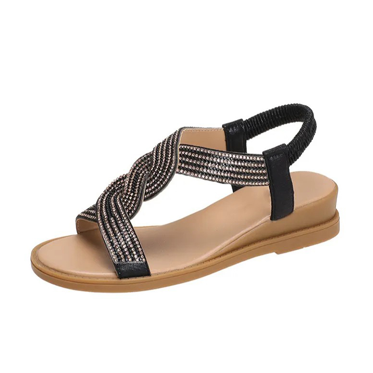 Healthy-foot  صندل اسفين العصري مرصع بالاحجار