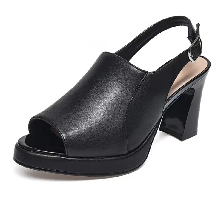 Healthy-foot صندل نسائي عصري مكشوف المقدمة، بنعل سميك، كعب بارتفاع 7 سم، يرفع الطول ويحقق نسب الجسم الذهبية، تصميم أنيق وبسيط يجعل هذا الحذاء مناسبًا لكل المناسبات