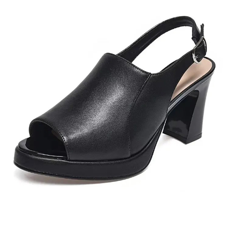 Healthy-foot صندل نسائي عصري مكشوف المقدمة، بنعل سميك، كعب بارتفاع 7 سم، يرفع الطول ويحقق نسب الجسم الذهبية، تصميم أنيق وبسيط يجعل هذا الحذاء مناسبًا لكل المناسبات