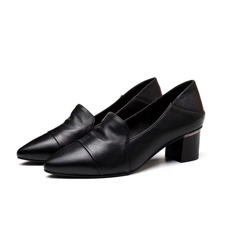 Healthy-foot حذاء نسائي فرنسي بكعب عالٍ من الجلد الناعم، بكعب متوسط ​​٥ سم، أنيق ومريح، سهل الارتداء والخلع، يُبرز جمال ساقيكِ. مثالي للتنقل أو العمل