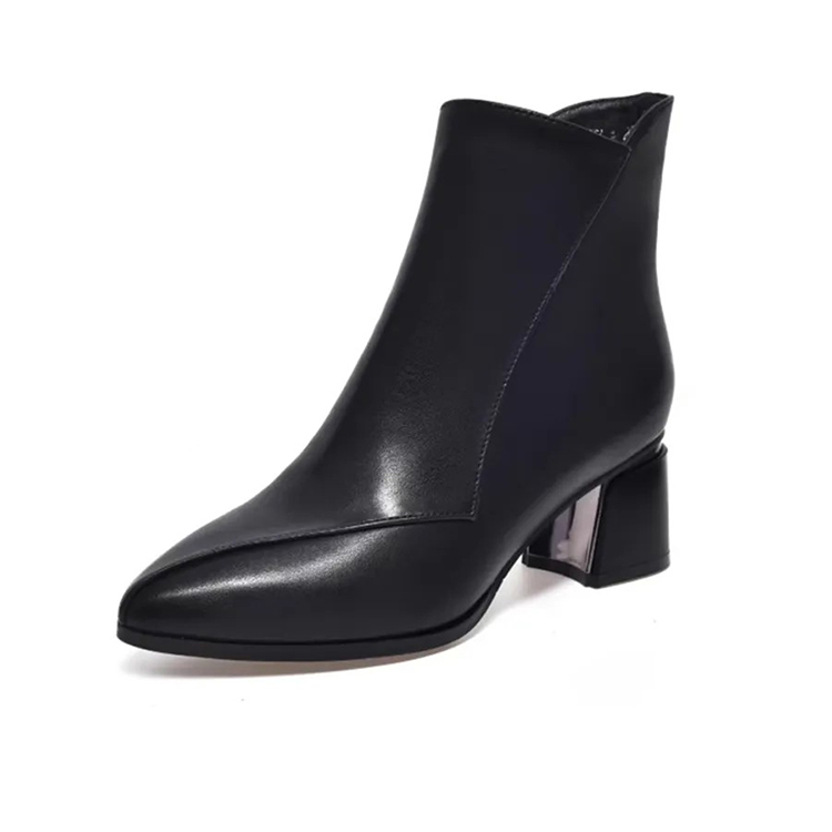 Healthy-foot حذاء نسائي عصري مدبب الرأس مع كعب مربع، ارتفاع 3 سم، مبطن بالصوف الدافئ، مناسب للعمل المكتبي وارتدائه اليومي