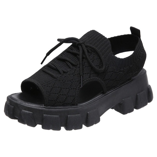 Healthy-foot   صندل نسائي منسوج بنعل سميك-healthy-footHealthy-foot   صندل نسائي منسوج بنعل سميك