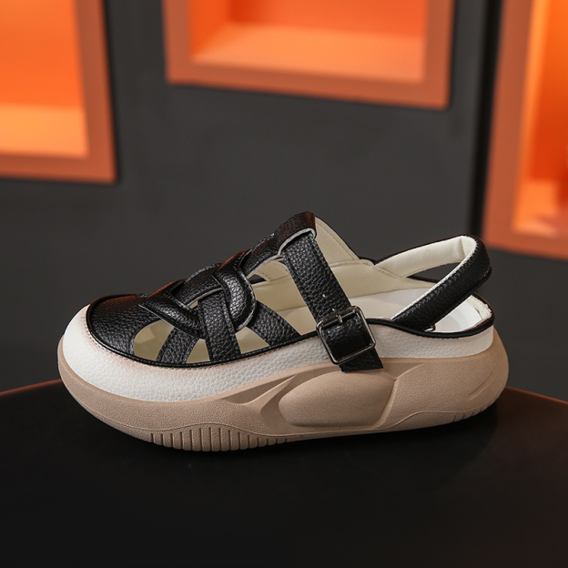 صندل نسائي مجوف جيد التهوية مع المقدمة الدائرية والنعل الناعم