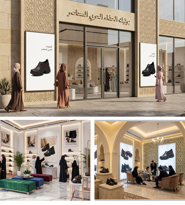 حذاء كاجوال من الجلد الناعم مع شريط مطاطي