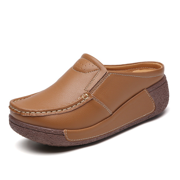 Healthy-foot   نعل سميك للنساء مفرغ، كعب 5 سم، خفيف وعملي، مناسب للارتداء اليومي-healthy-foot