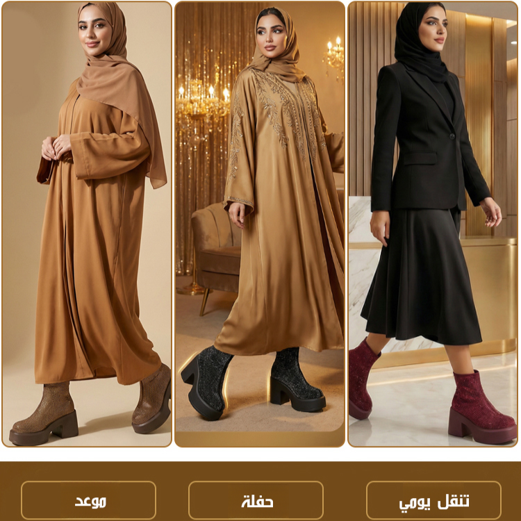 Healthy-foot بوت مارتن نسائي بنعل سميك مرصع بالألماس لزيادة الارتفاع 8 سم