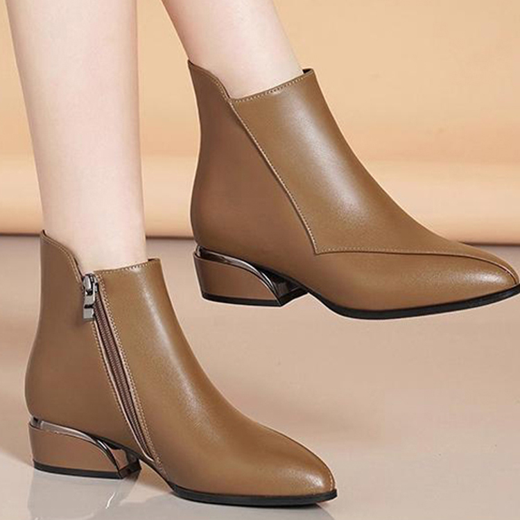 Healthy-foot بوت نسائي جلدي عصري (رائج لموسم الخريف والشتاء)