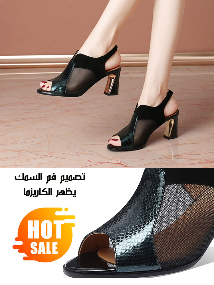 Healthy-foot أحذية نسائية جلدية مريحة بكعب سميك بارتفاع 7 سم