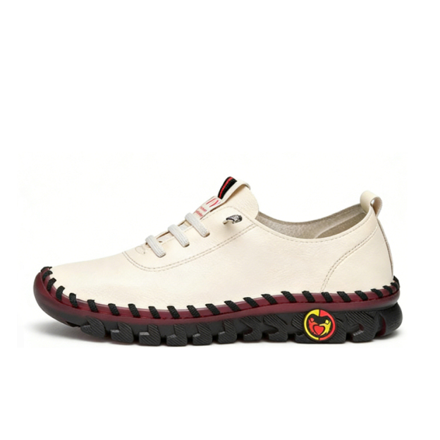 Healthy-foot هذه الأحذية المسطحة الكاجوال النسائية مصنوعة من جلد البقر الناعم والمرن، مما يجعلها مناسبة بشكل خاص للنساء اللاتي يعانين من التهاب إبهام القدم ويساعد في تصحيح مشيهن